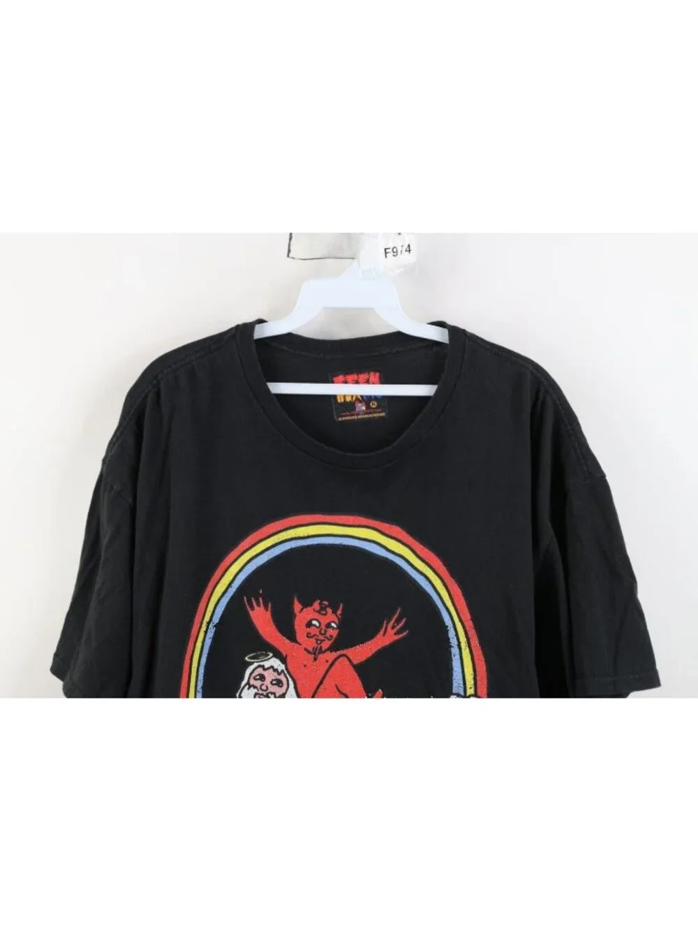 Vintage Y2K Streetwear Mens XL Faded God Devil Friends Till The End T-Shirt